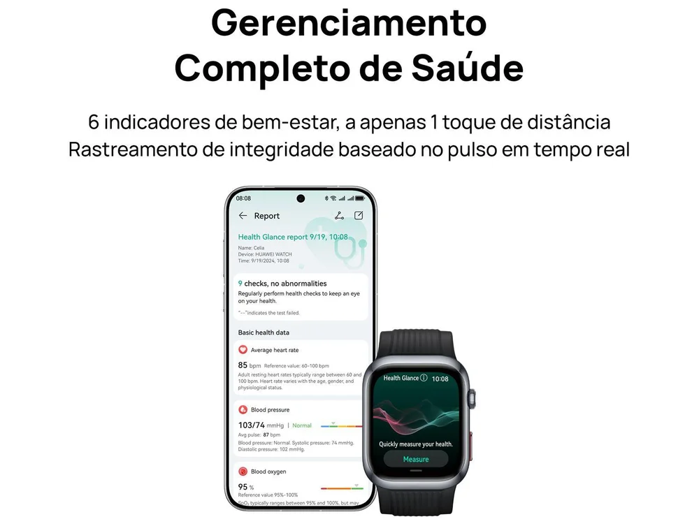 Imagem 2 de 13 do produto Smartwatch, Huawei D2, Tela AmoLED 1.82, 48mm Preto