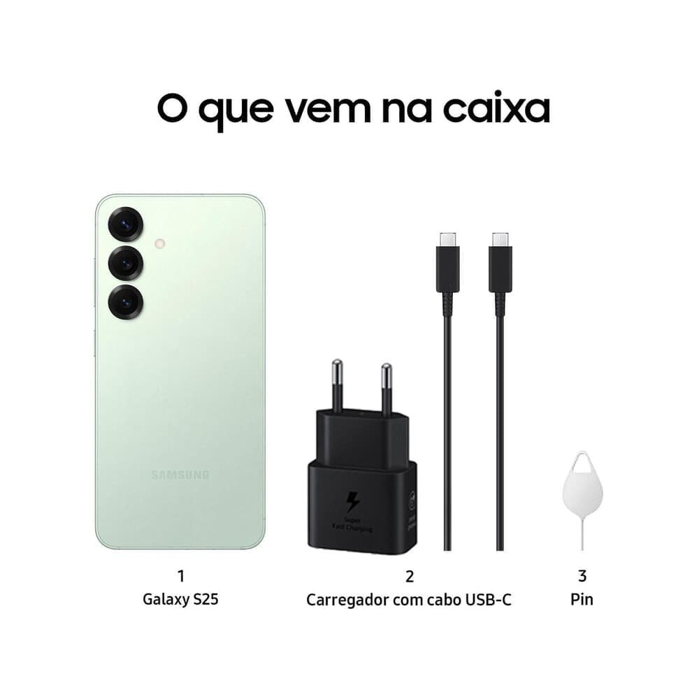 Samsung Galaxy S25 5G 256GB Galaxy AI Verde 6,2 12GB RAM Câm. Tripla 50+12+10MP Bateria 4000mAh Dual Chip - view 7