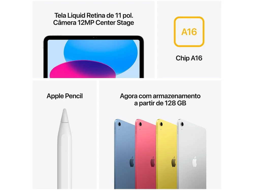 Apple iPad A16 256GB シルバー ＋ Pencil セット iPad Wi-Fi 256 gb - Cor prata (a16) | MercadoLivre