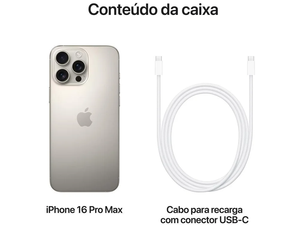 Apple iPhone 16 Pro Max 512GB Titânio Natural 6,9