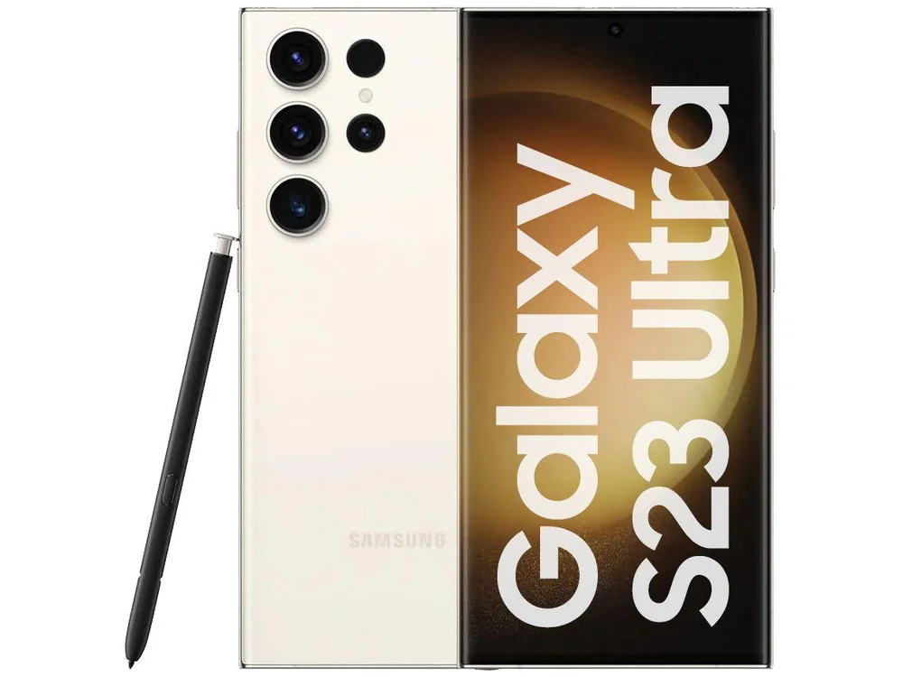 Smartphone Samsung Galaxy S23 Ultra 512GB Creme 5G 12GB RAM 6,8” Câm. Quádrupla + Selfie 12MP