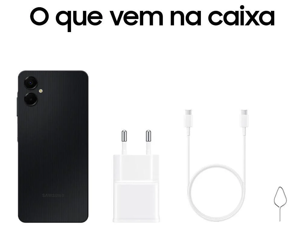 Samsung Galaxy A06 4GB/128GB ブラック Smartphone Samsung Galaxy A06 SM-A065MZKRZTO 4GB RAM 128GB Tela