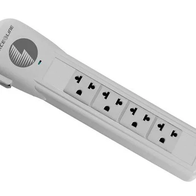 Protetor E Adaptador De Plástico Para 4 Tomadas, Bivolt, Cinza 7200 - Force Line