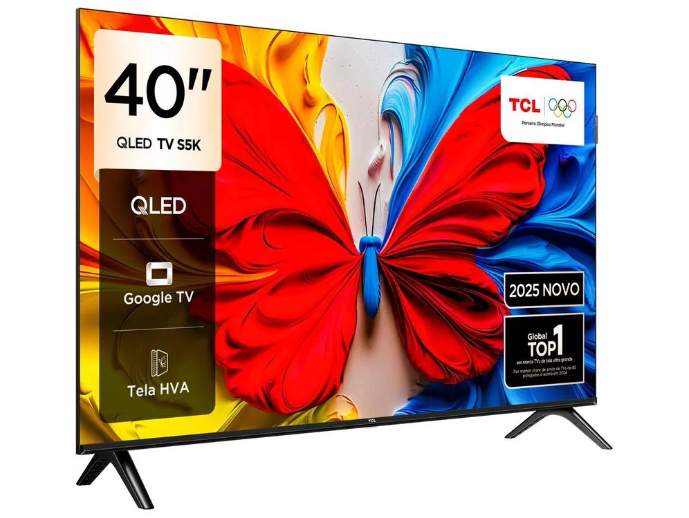 Smart TV 40" TCL Full HD QLED 40S5K Google TV 2 HDMI