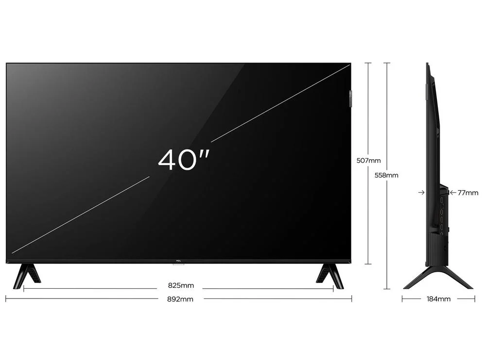 Smart TV 40" TCL Full HD QLED 40S5K Google TV 2 HDMI