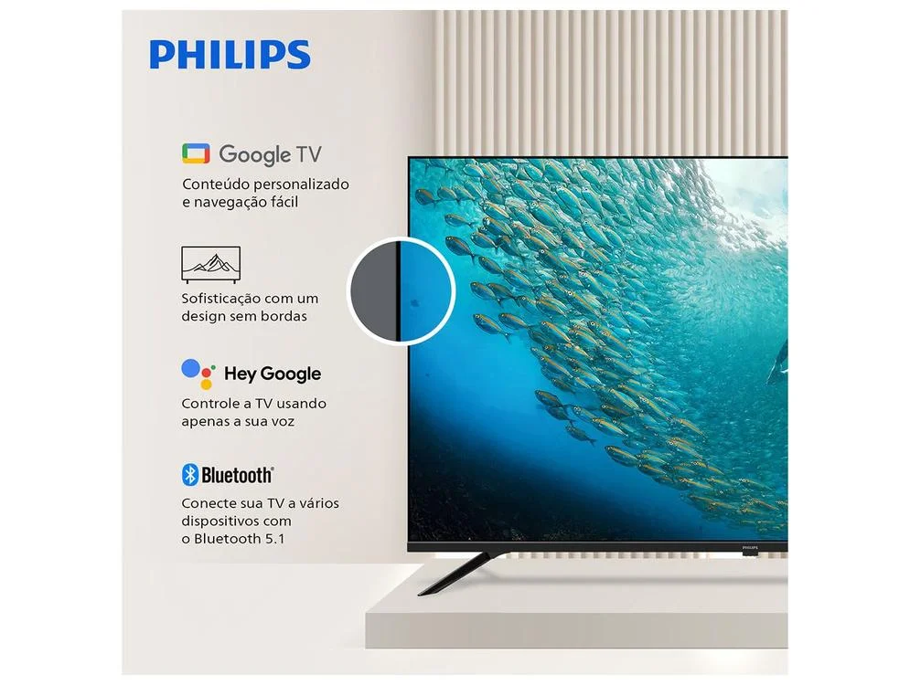Imagem 3 de 10 do produto Smart TV 70" Philips 4K UHD DLED 70PUG7019/78 Google TV Quad Core Google Assistente 3 HDMI