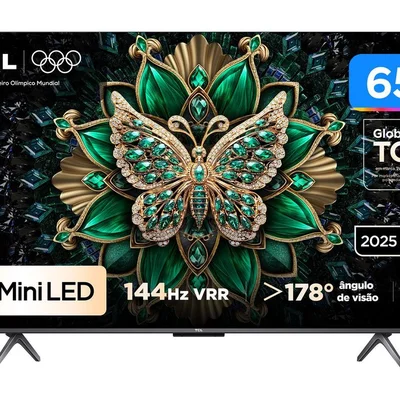 Smart TV 65" TCL 4K UHD MiniLED 65C6K 120Hz Google TV AiPQ Google Assistente 4 HDMI 2 USB 3