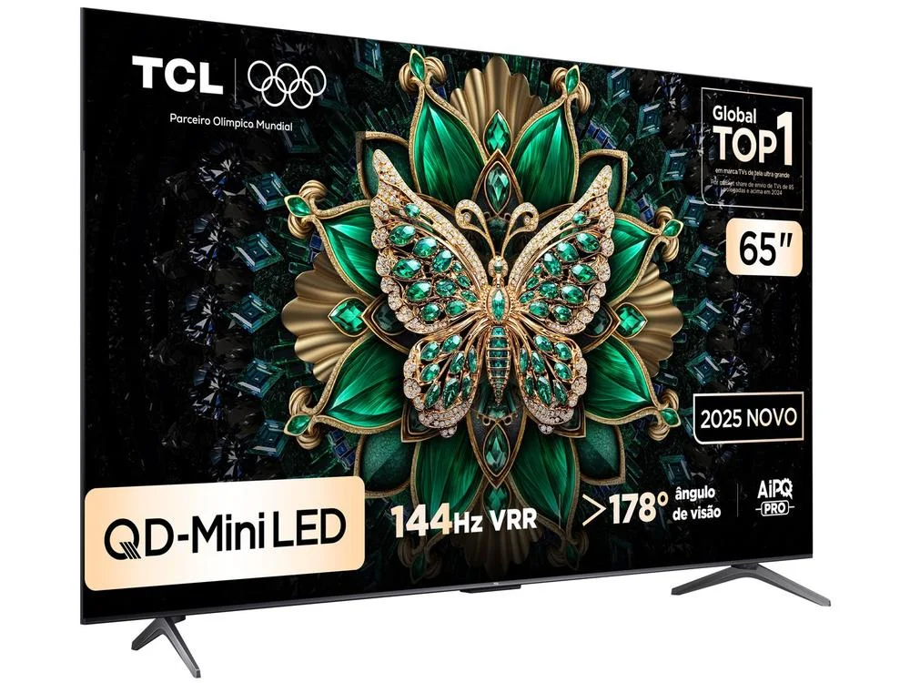 Smart TV 65" TCL 4K UHD MiniLED 65C6K 120Hz Google TV AiPQ Google Assistente 4 HDMI 2 USB 7