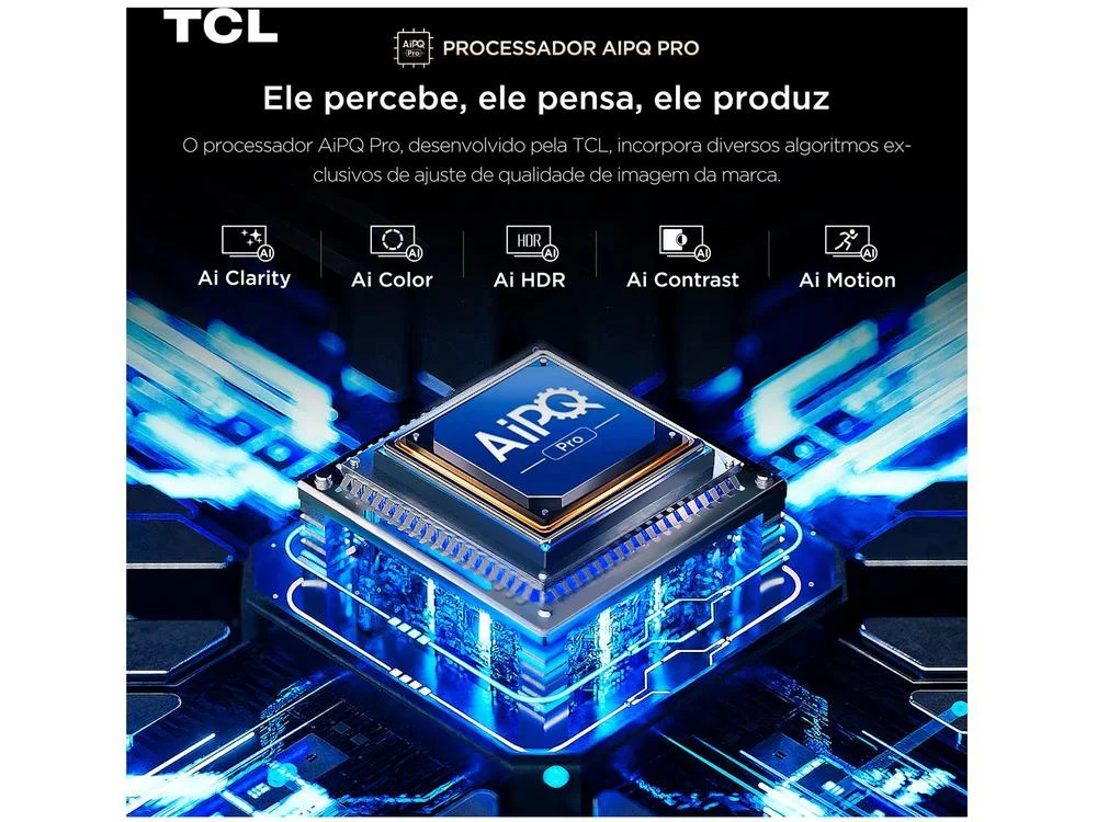 Imagem 8 de 14 do produto Smart TV  65" TCL 4K UHD MiniLED 65C6K 120Hz Google TV AiPQ Google Assistente 4 HDMI 2 USB