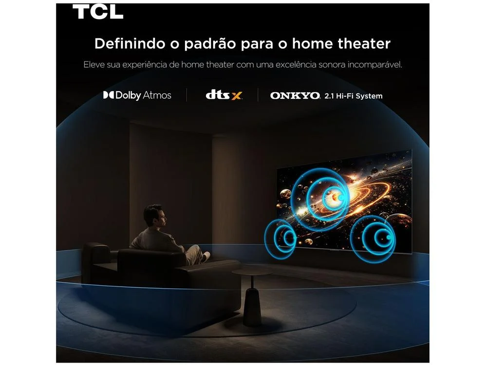 Imagem 9 de 14 do produto Smart TV  65" TCL 4K UHD MiniLED 65C6K 120Hz Google TV AiPQ Google Assistente 4 HDMI 2 USB