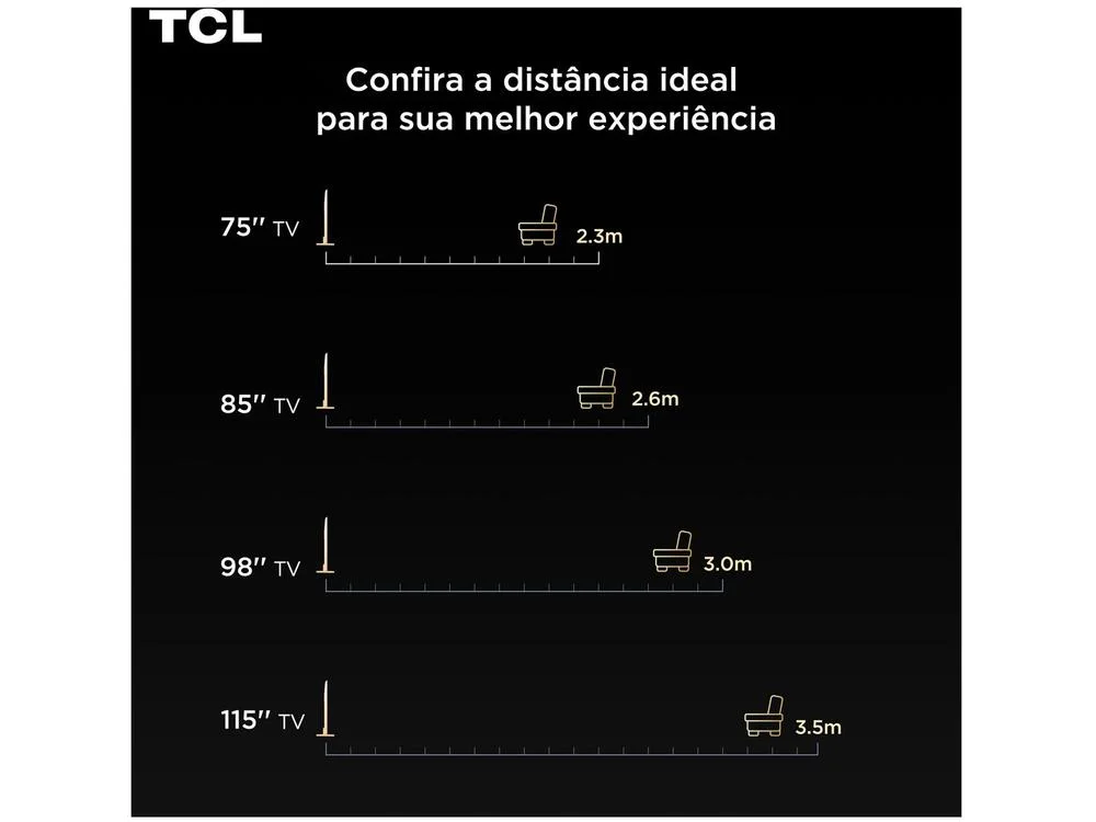 Imagem 12 de 14 do produto Smart TV  65" TCL 4K UHD MiniLED 65C6K 120Hz Google TV AiPQ Google Assistente 4 HDMI 2 USB