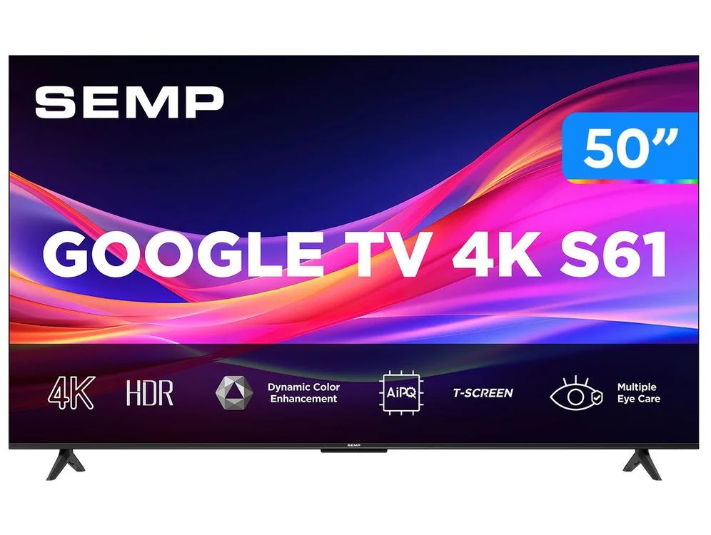 Smart TV 50"" Semp 4K UHD LED S61 Google TV AiPQ Pro Google Assistente 3 HDMI - view 7
