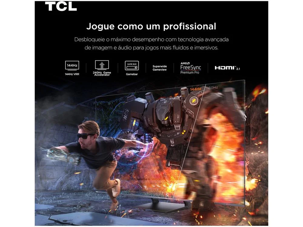 Smart TV 65 TCL 4K UHD MiniLED 65C7K 144Hz Google TV AiPQ Pro Google Assistente 4 HDMI - view 7