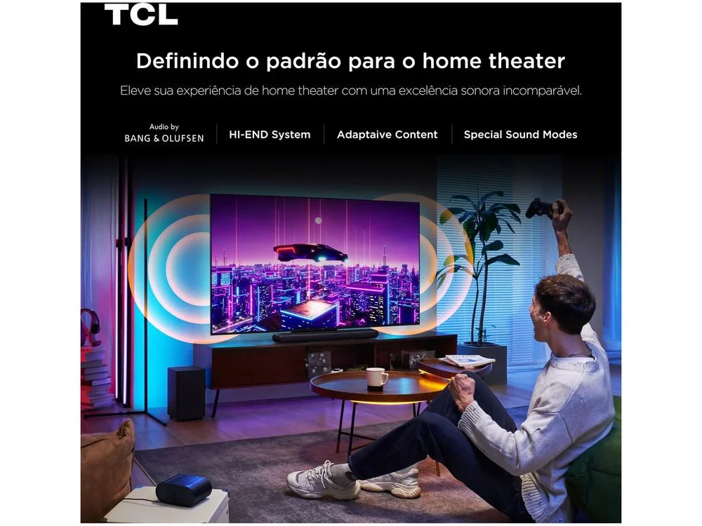 Smart TV 65 TCL 4K UHD MiniLED 65C7K 144Hz Google TV AiPQ Pro Google Assistente 4 HDMI - view 8
