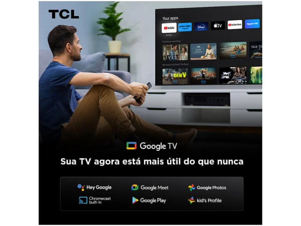Smart TV 65 TCL 4K UHD MiniLED 65C7K 144Hz Google TV AiPQ Pro Google Assistente 4 HDMI - view 9