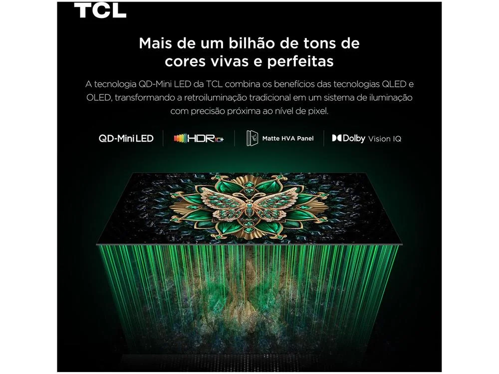 Imagem 6 de 12 do produto Smart TV 98" TCL UHD 4K MINILED 98C6K 120Hz Google TV AiPQ Pro Google Assistente 4 HDMI 2 USB
