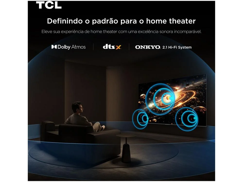 Imagem 8 de 12 do produto Smart TV 98" TCL UHD 4K MINILED 98C6K 120Hz Google TV AiPQ Pro Google Assistente 4 HDMI 2 USB