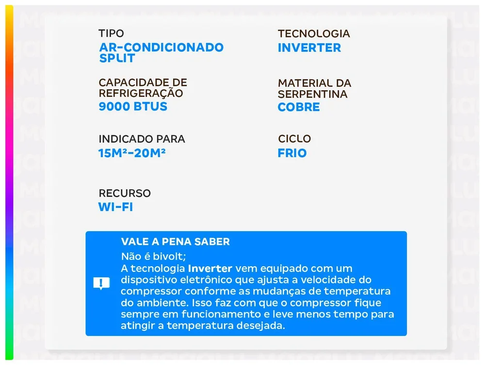 Imagem 3 de 8 do produto Ar-condicionado Split 9000BTUs Philco Inverter Frio PAC9FC