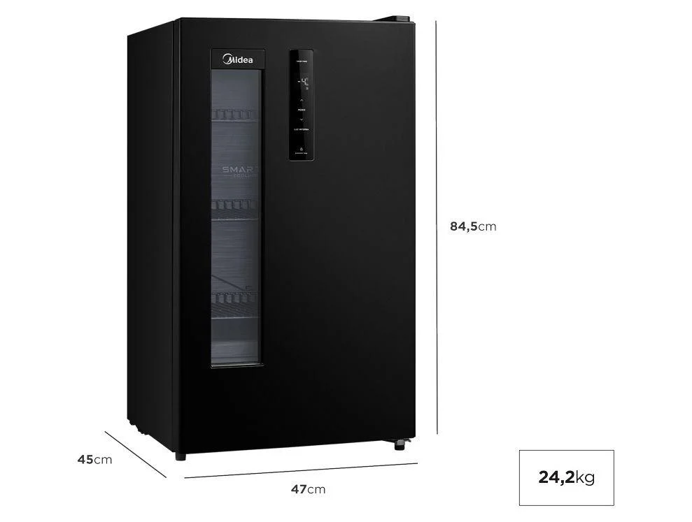 Cervejeira Midea MDRX150FGGDX02 Vertical Preta 82L Frost Free - view 11