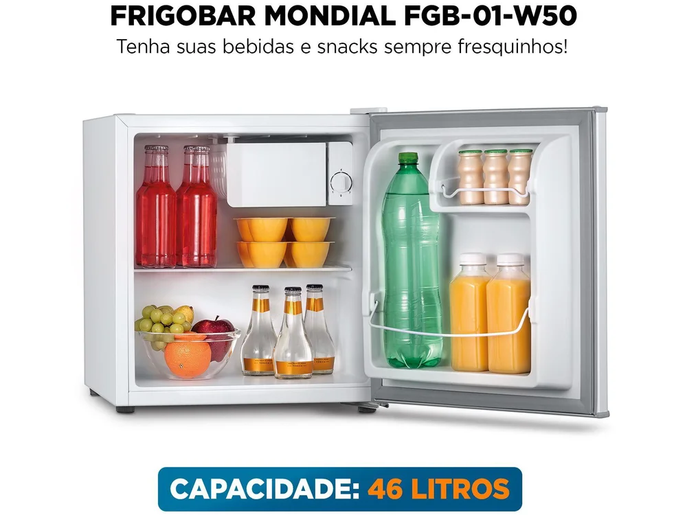 Frigobar Mondial 46L Branco e Cinza FGB-01-W50 - view 2