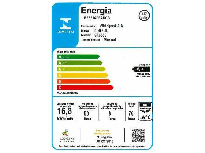 Imagem 16 de 16 do produto Frigobar Consul 76 litros com Gaveta Multiuso CRC08CB