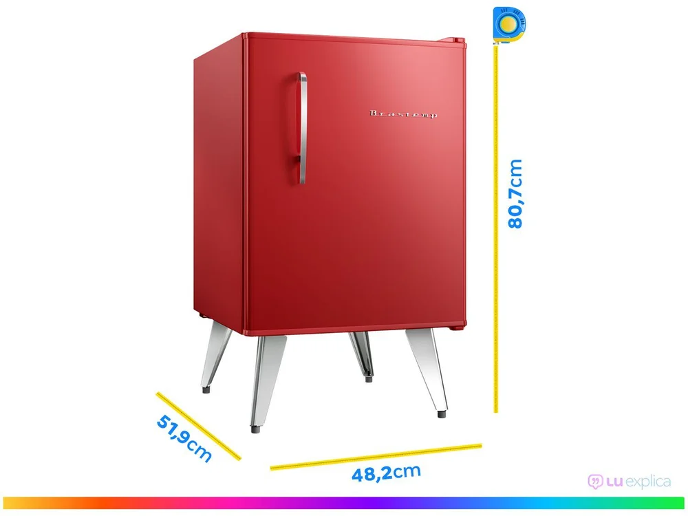 Imagem 4 de 9 do produto Frigobar Brastemp 76L Vermelho Retrô BRA08HV