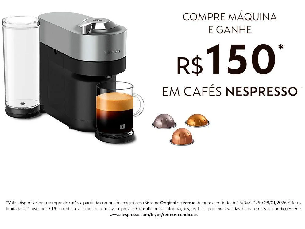 Cafeteira Nespresso Vertuo POP+ GCV6BR Titânio GCV