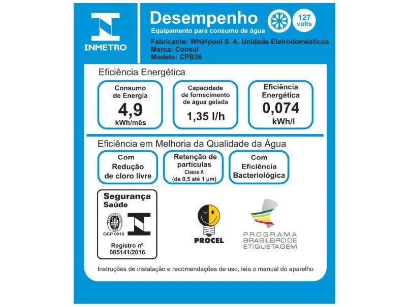 Imagem 12 de 13 do produto Purificador de Água Consul CPB36AF Com Refrigeração por Compressor Titanium