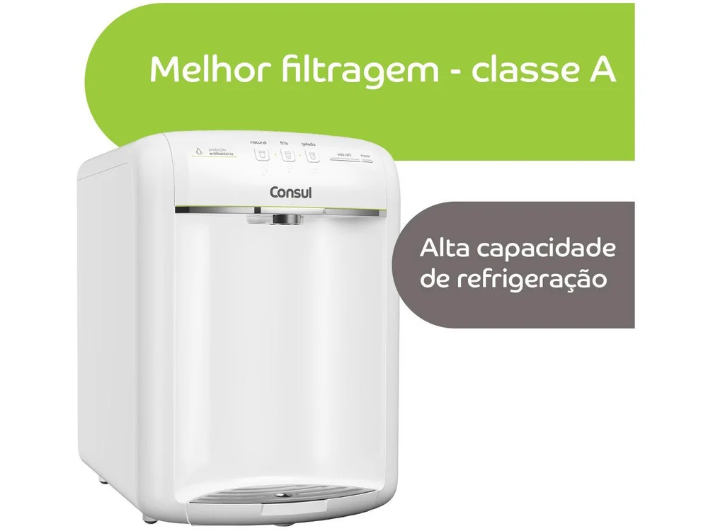 Imagem 3 de 12 do produto Purificador de Água Consul Refrigerado por - Compressor CPB36 ABANA Água Gelada e Natural