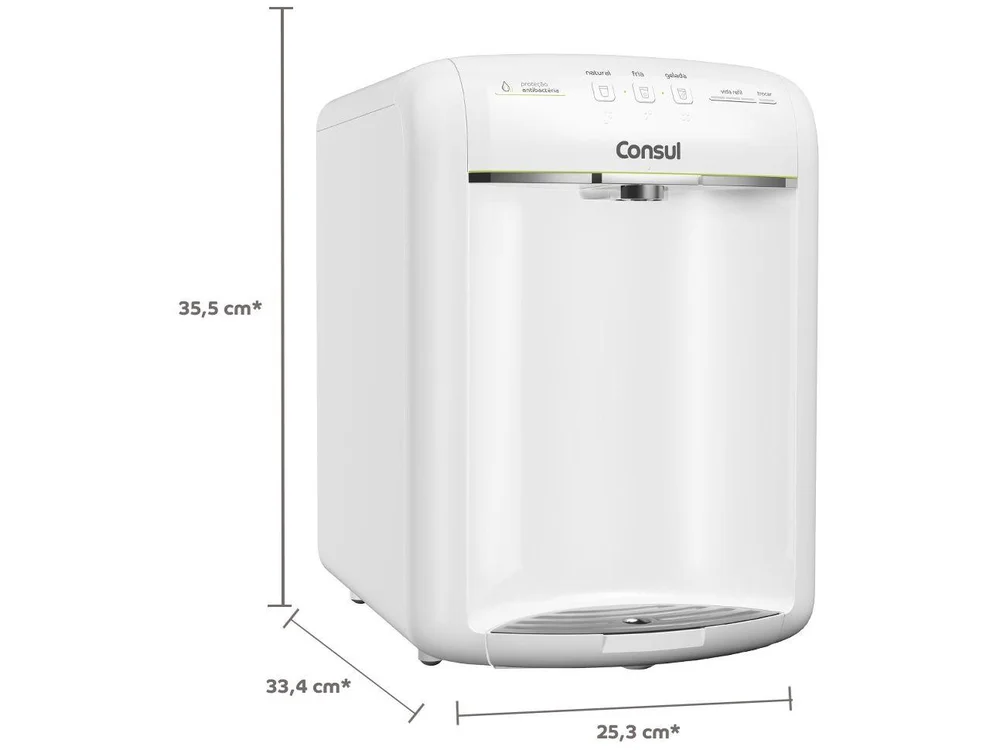 Imagem 9 de 12 do produto Purificador de Água Consul Refrigerado por - Compressor CPB36 ABANA Água Gelada e Natural