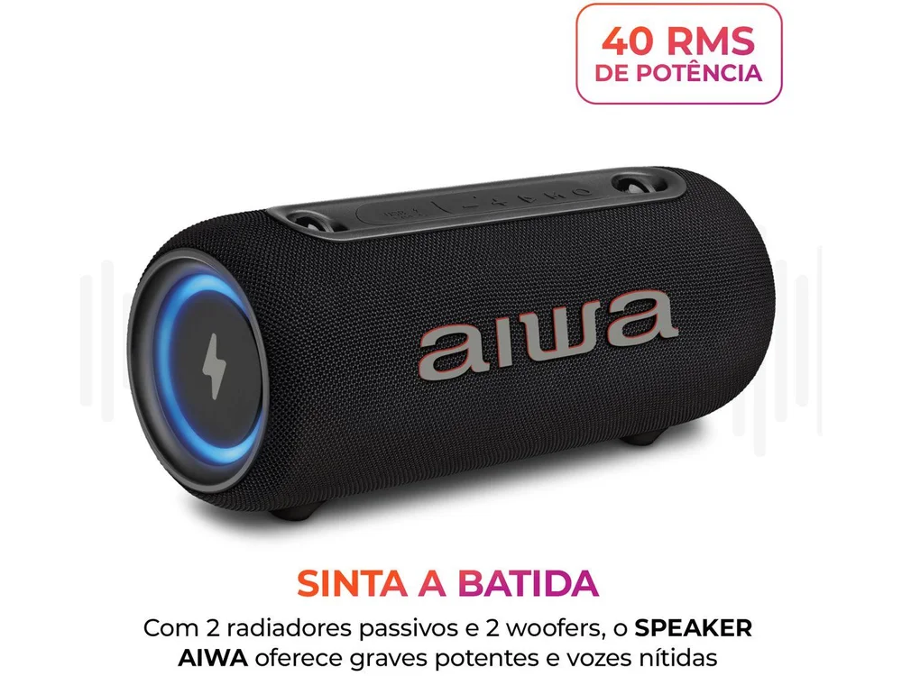 Imagem 4 de 12 do produto Caixa de Som Aiwa AWS-SP-04-LB Bluetooth Portátil 40W USB