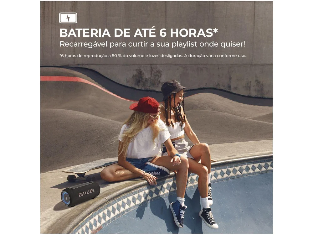 Imagem 7 de 12 do produto Caixa de Som Aiwa AWS-SP-04-LB Bluetooth Portátil 40W USB