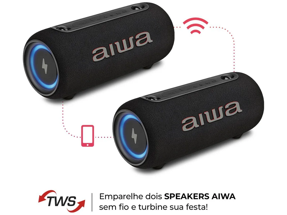 Imagem 11 de 12 do produto Caixa de Som Aiwa AWS-SP-04-LB Bluetooth Portátil 40W USB