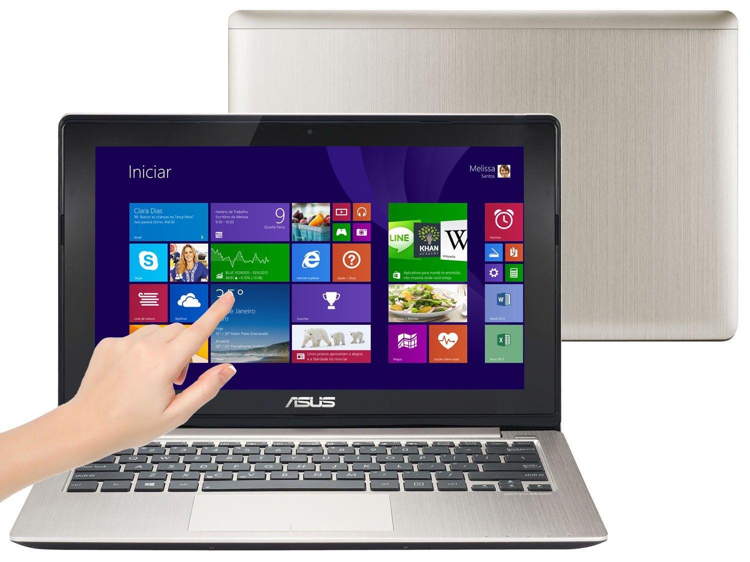 Notebook Asus Vivobook S200E CT166H com Intel