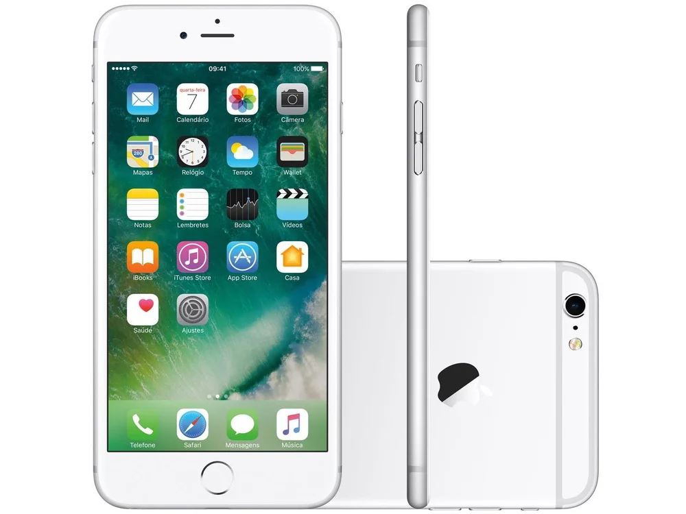 iPhone 6s Plus Apple 64GB Prata 4G Tela 5.5”