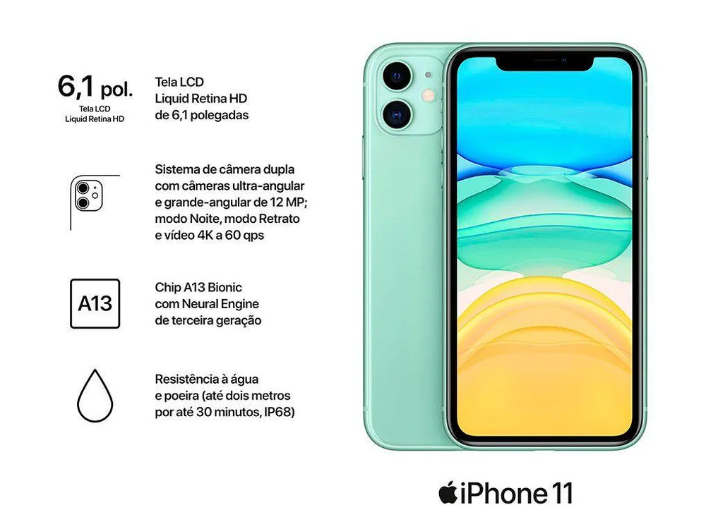iPhone 11 Apple 64GB Verde 6,1” 12MP iOS