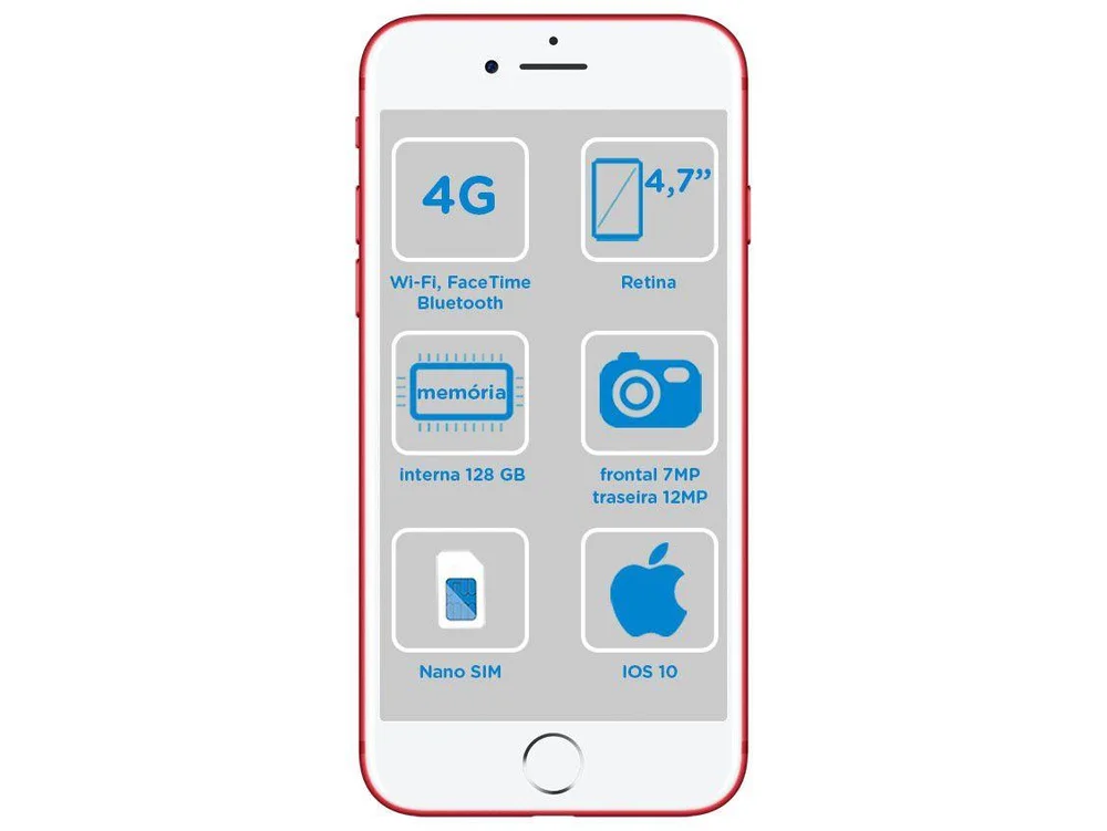 iPhone 7 Apple 128GB (PRODUCT)RED 4,7” 12MP