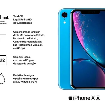 iPhone XR Apple 128GB Azul 6,1” 12MP iOS