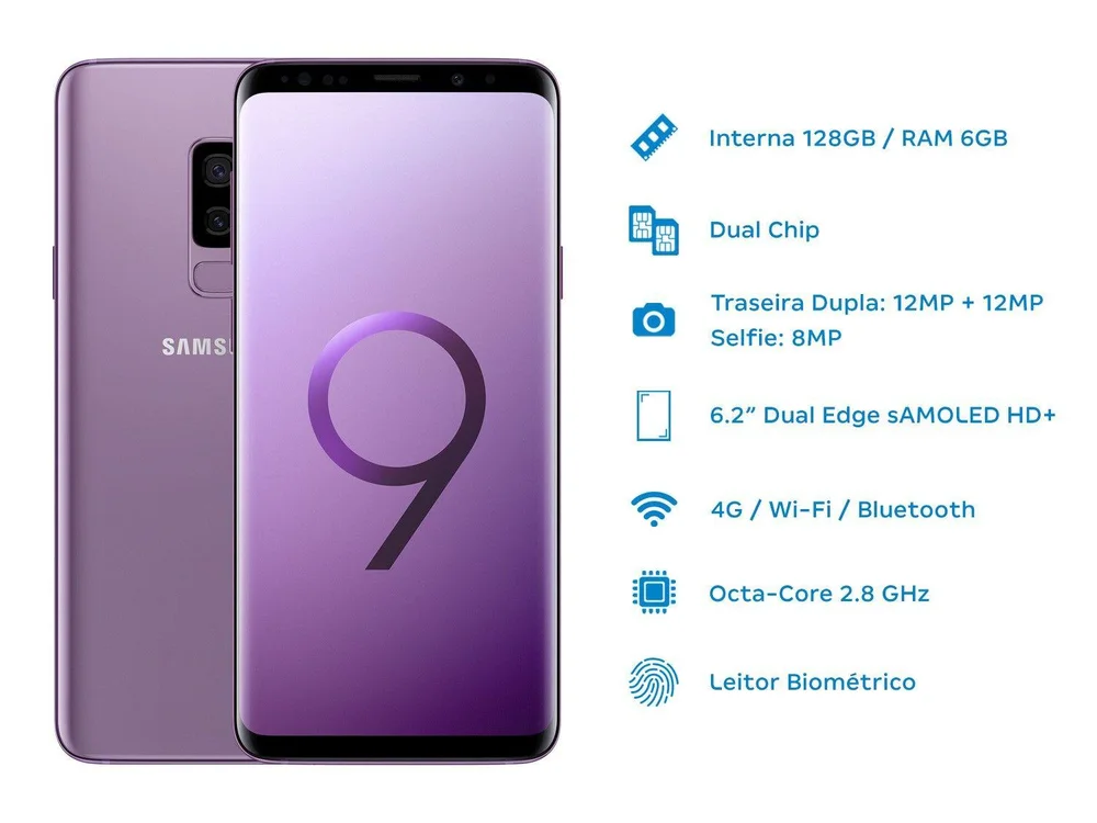 Smartphone Samsung Galaxy S9+ 128GB Ultravioleta