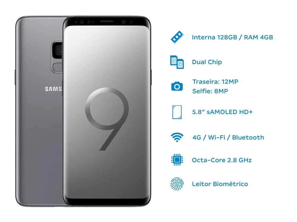 Smartphone Samsung Galaxy S9 128GB Cinza 4G