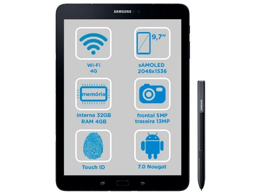 Tablet Samsung Galaxy Tab S3 T825 com Caneta 32GB