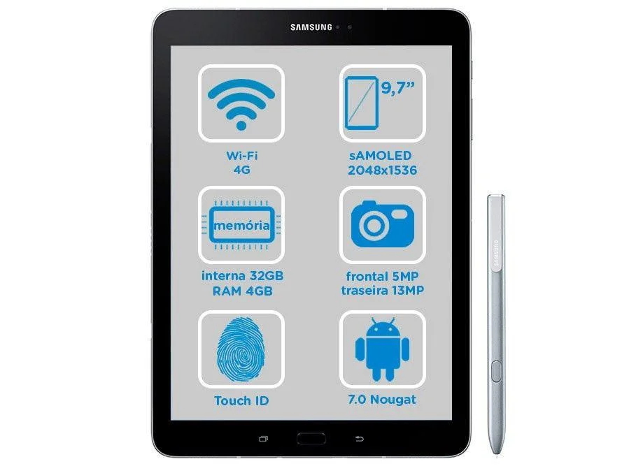 専用luke様GALAXY tab S3 4GB/32GB Wifi-LTE Tablet Samsung Galaxy Tab S3 T825 com Caneta 32GB