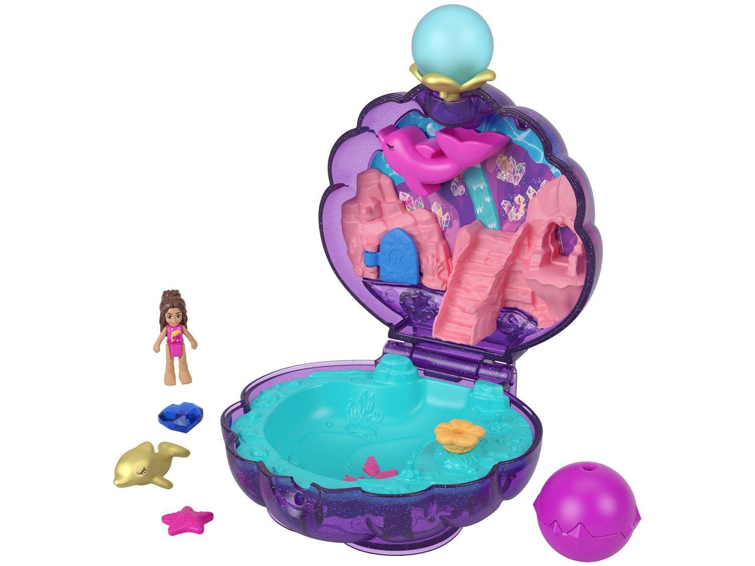 Playset Polly Pocket Estojo de Concha Bahia Mágica