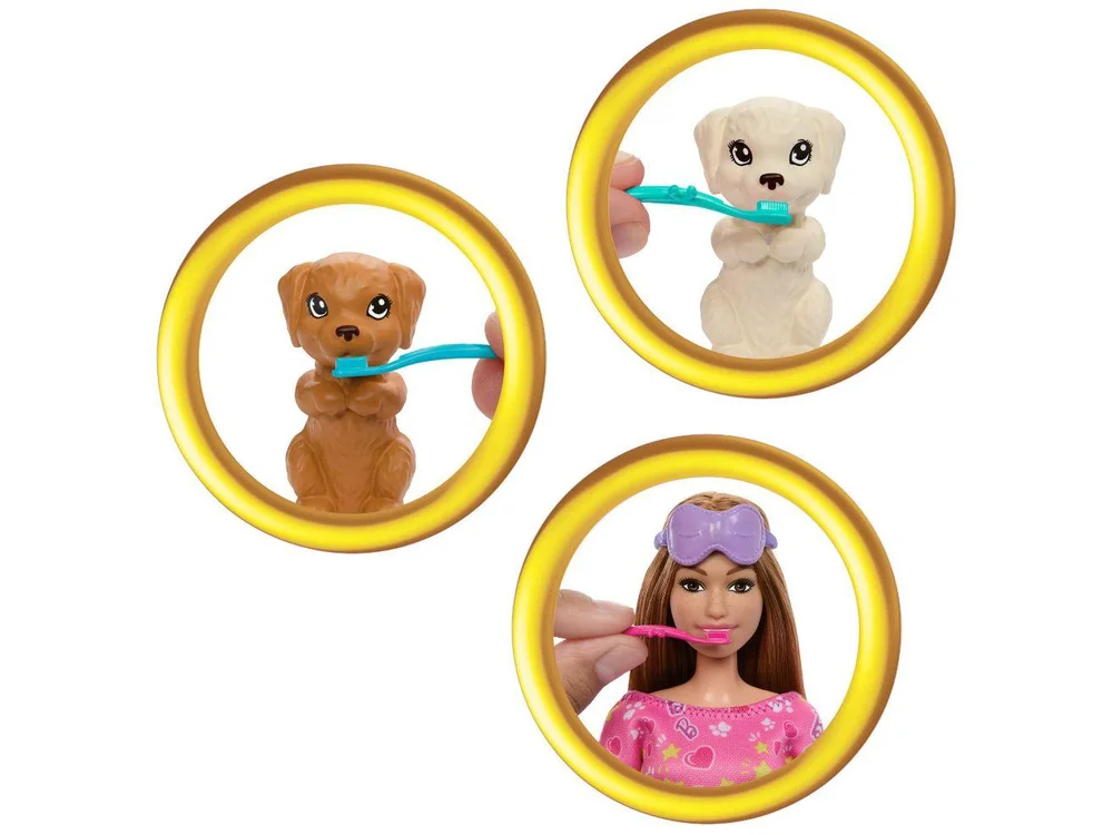 Playset Barbie Festa do Pijama Mattel 16 Peças - view 5