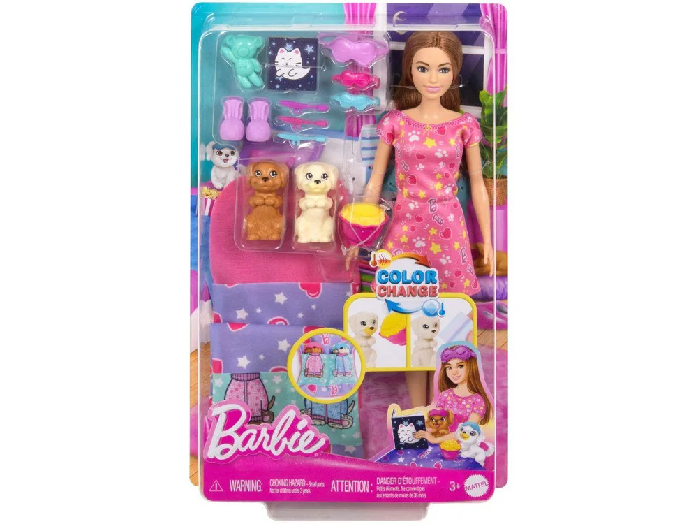 Playset Barbie Festa do Pijama Mattel 16 Peças - view 7