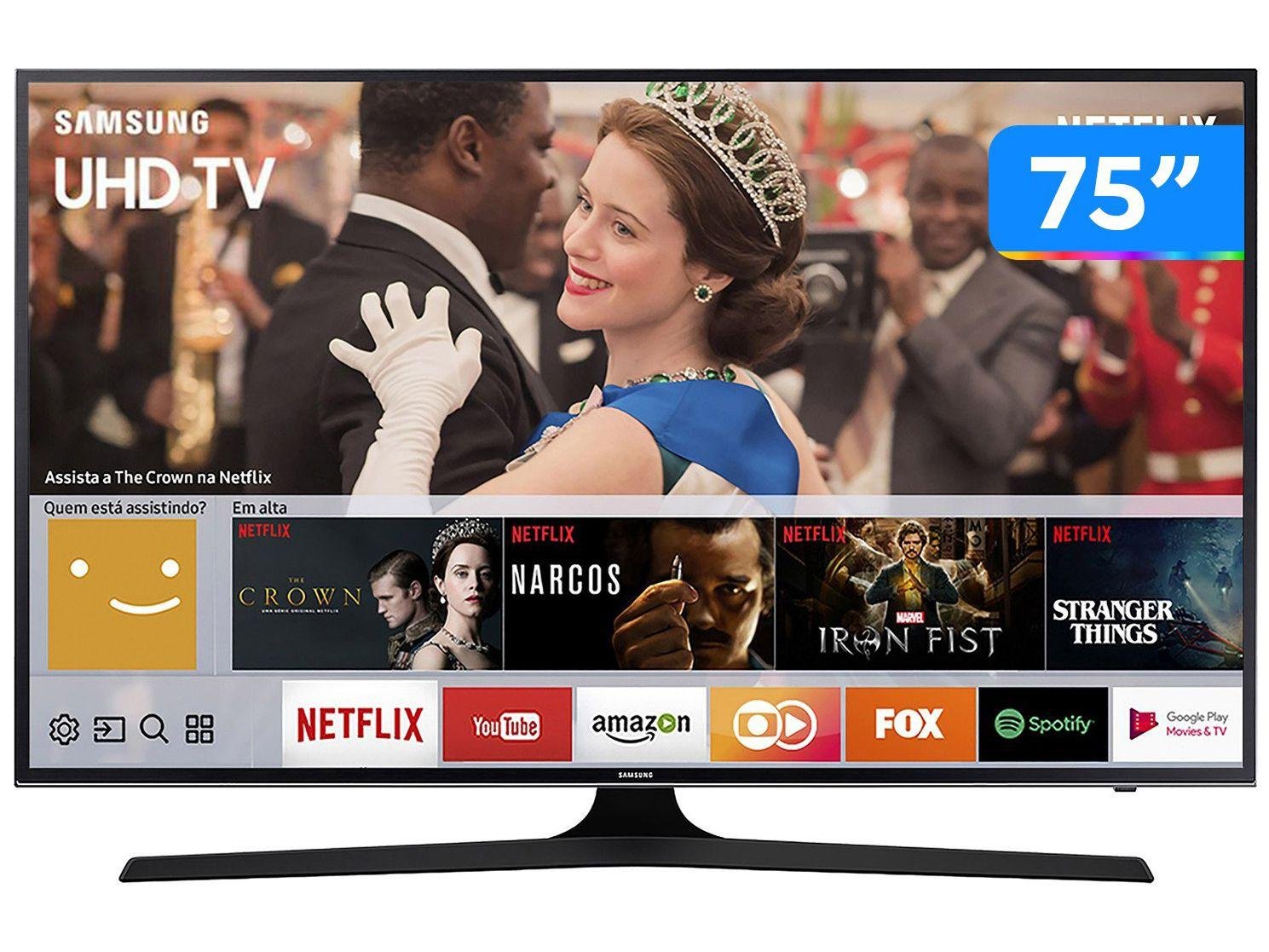Smart TV 4K LED 75” Samsung 75MU6100 Wi-Fi