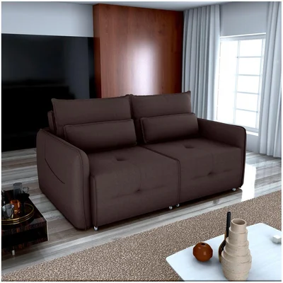 Sofá-cama 3 Lugares Casal Reclinável Veludo Matrix Celine