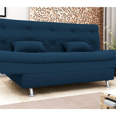 Sofá-cama 3 Lugares Casal Reclinável Veludo Matrix Salomé