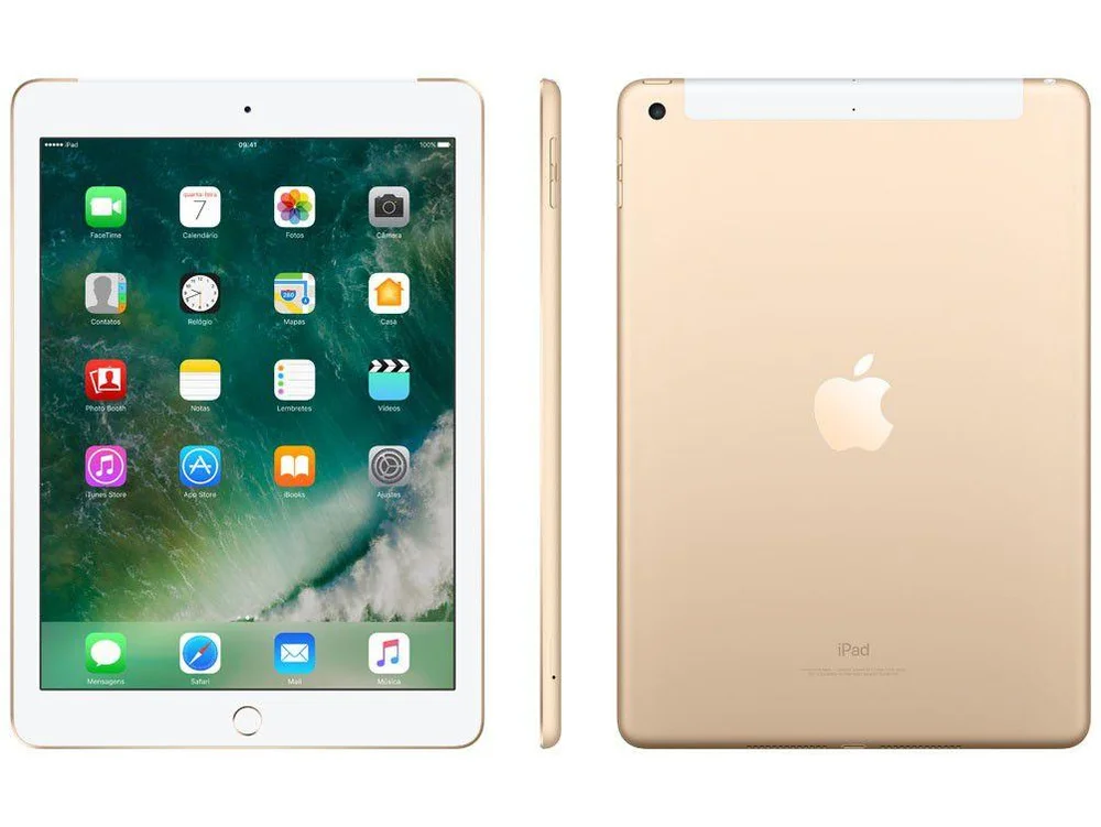 iPad Apple 4G 128GB Dourado Tela 9,7” Retina Proc.