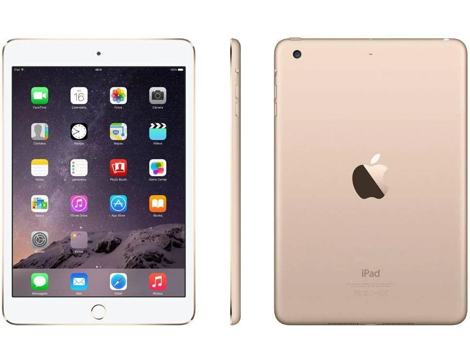 iPad mini 3 ゴールド　128GB WI-FI Ipad Mini 3 Wifi 64GB Ouro MGY92BR/A - Cinco TI iPad本体